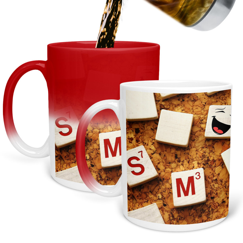 Printed Ceramic Coffee Mug | Scramble Series | Smile | 325 Ml.